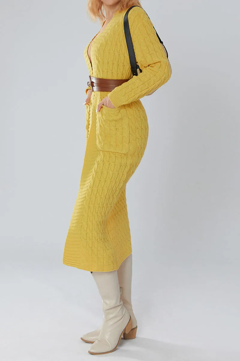 CR3389 Knitted Maxi Cardigan Outerwear