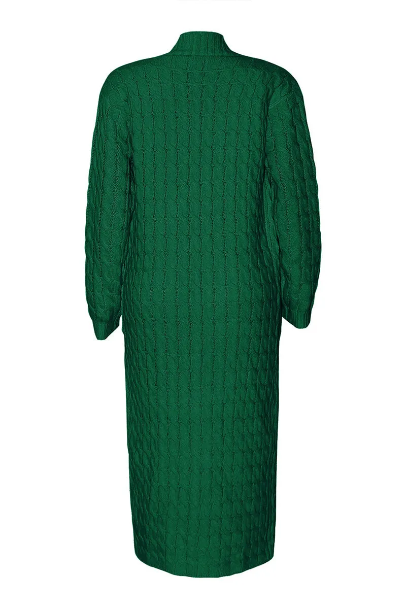 CR3389 Knitted Maxi Cardigan Outerwear