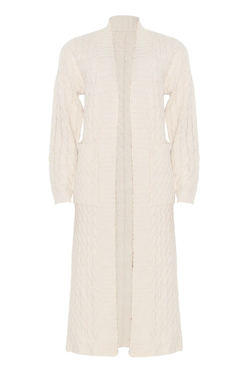CR3389 Knitted Maxi Cardigan Outerwear