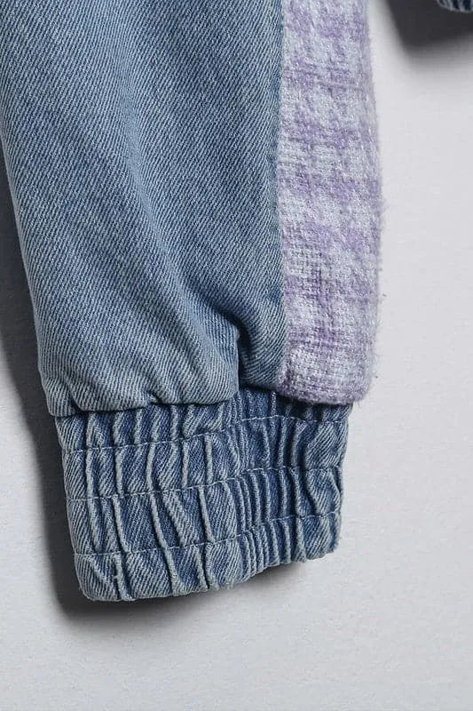 CZ695 Patchwork Cotton Denim Jacket