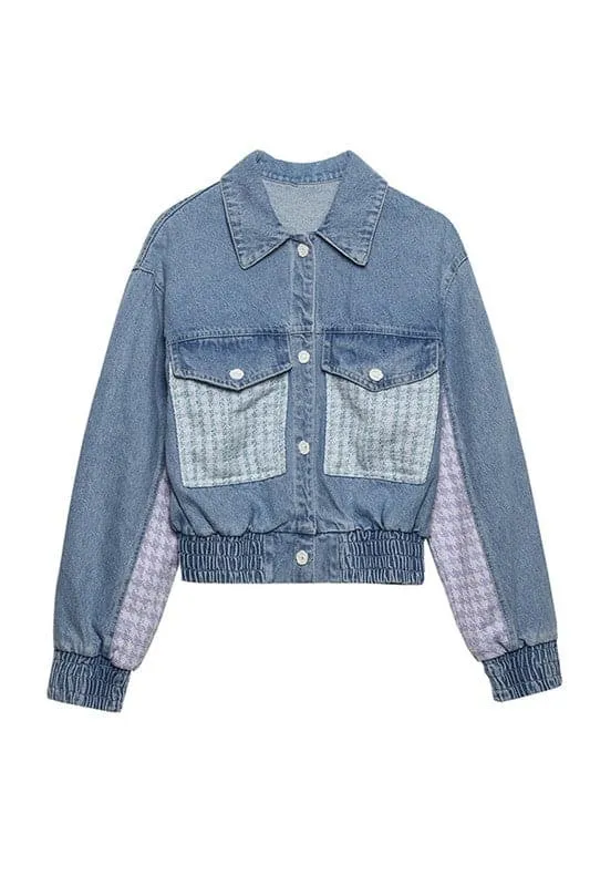 CZ695 Patchwork Cotton Denim Jacket