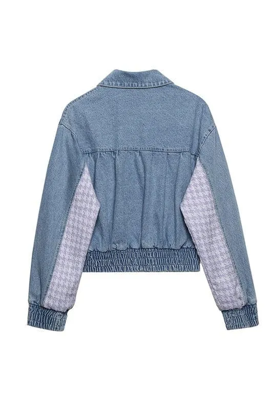 CZ695 Patchwork Cotton Denim Jacket