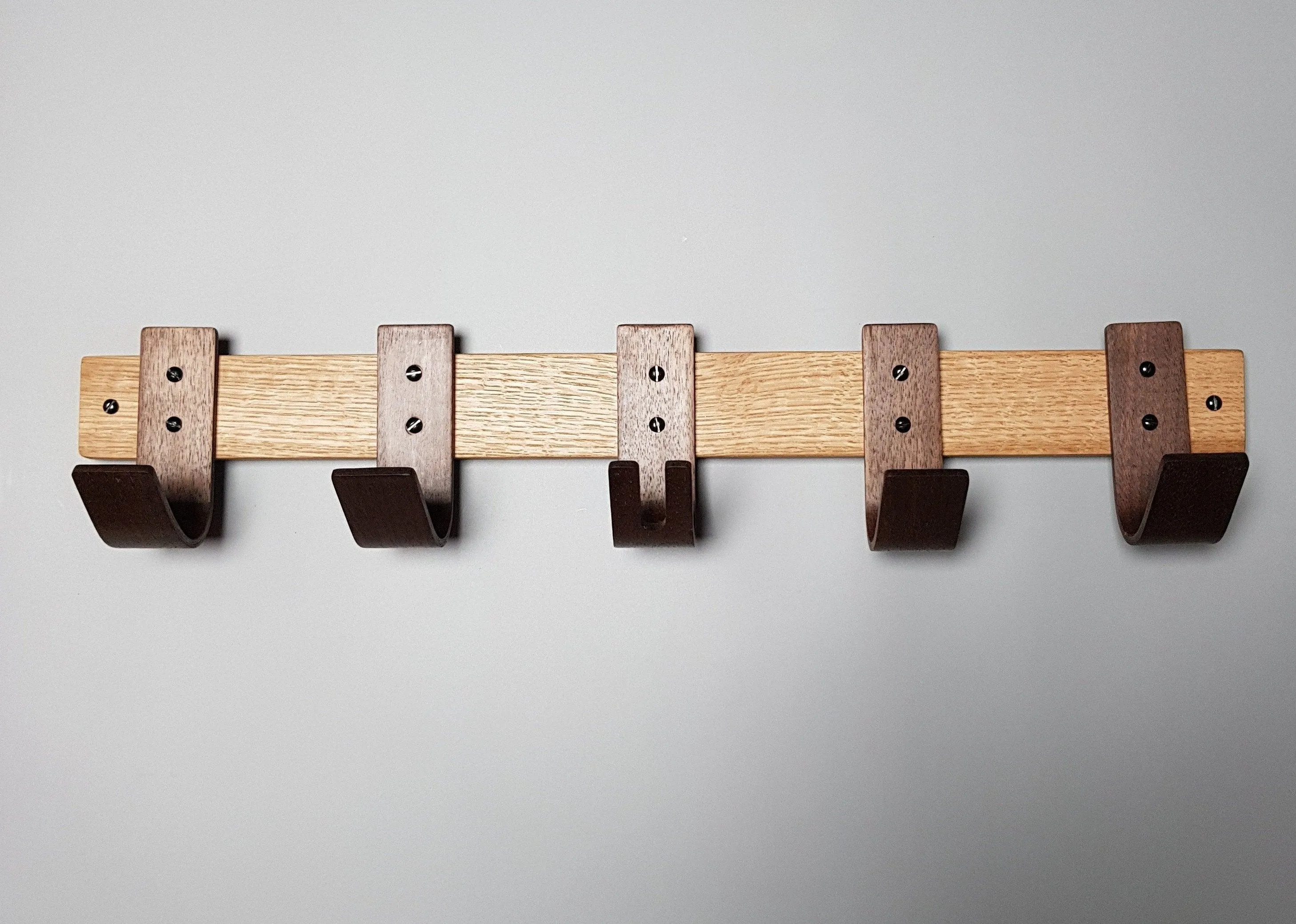 Designer Coat Rack - Key Storage - Oak Walnut