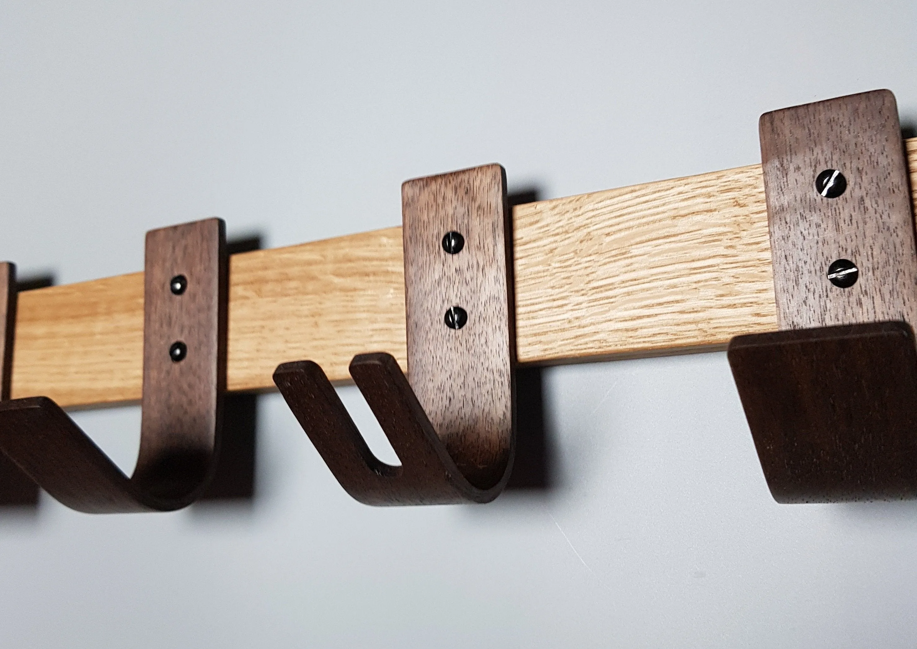 Designer Coat Rack - Key Storage - Oak Walnut