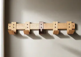 Designer Coat Rack with Key storage Oak and Walnut