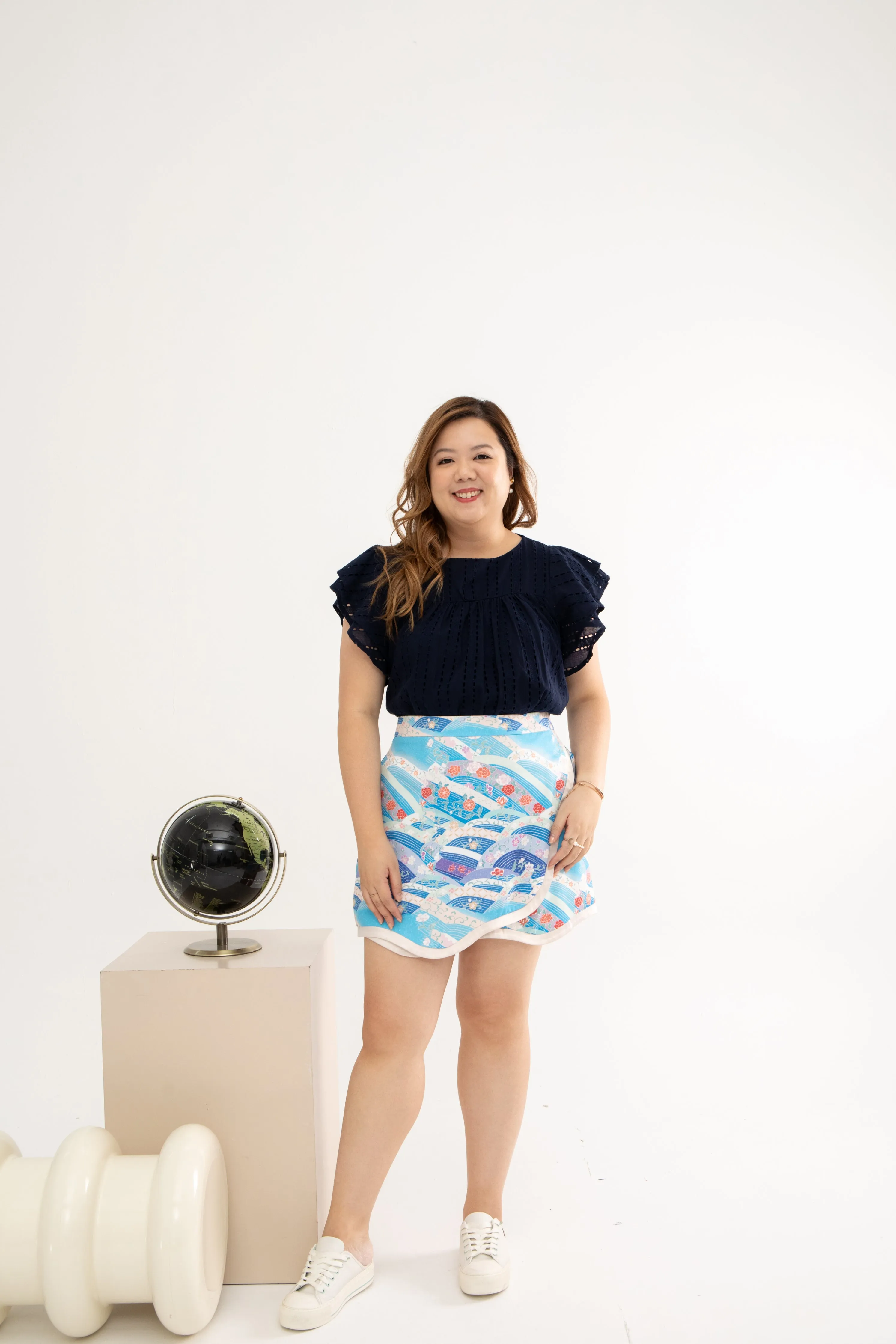 Édition Limitée Print Scallop Hem Skorts (Ume)