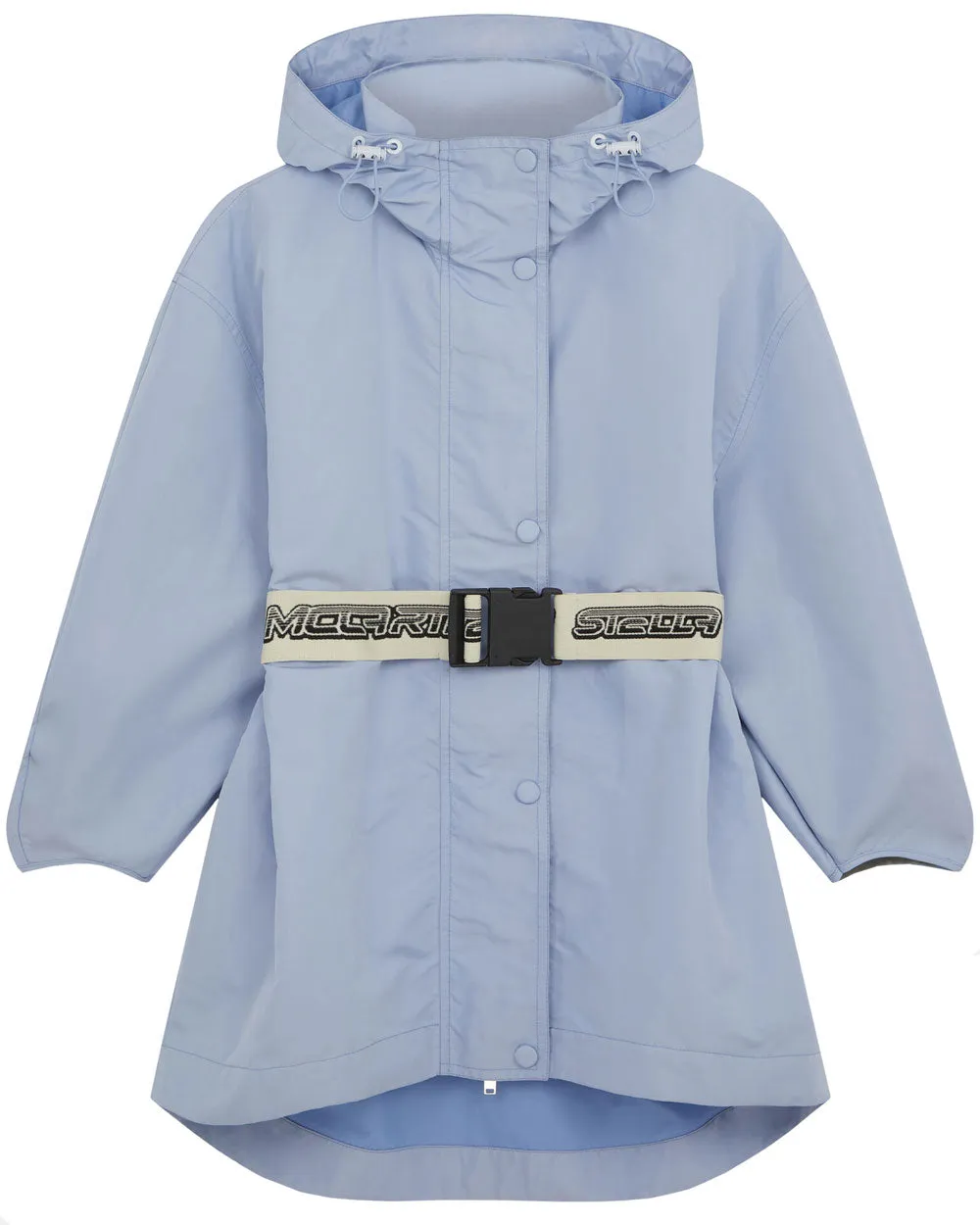 Dusty Blue Hooded Belt Jacket