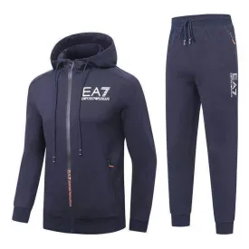 EA7 Zip Closure Design Navyblue Tracksuits