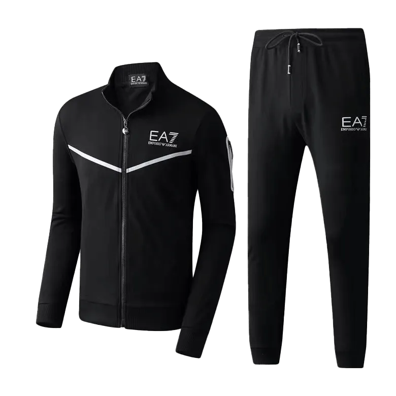 Empani Two Piece Cotton Designed Track Suit - Black