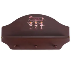 Espresso 3 Peg Wall Shelf - Red Hair Ballerina