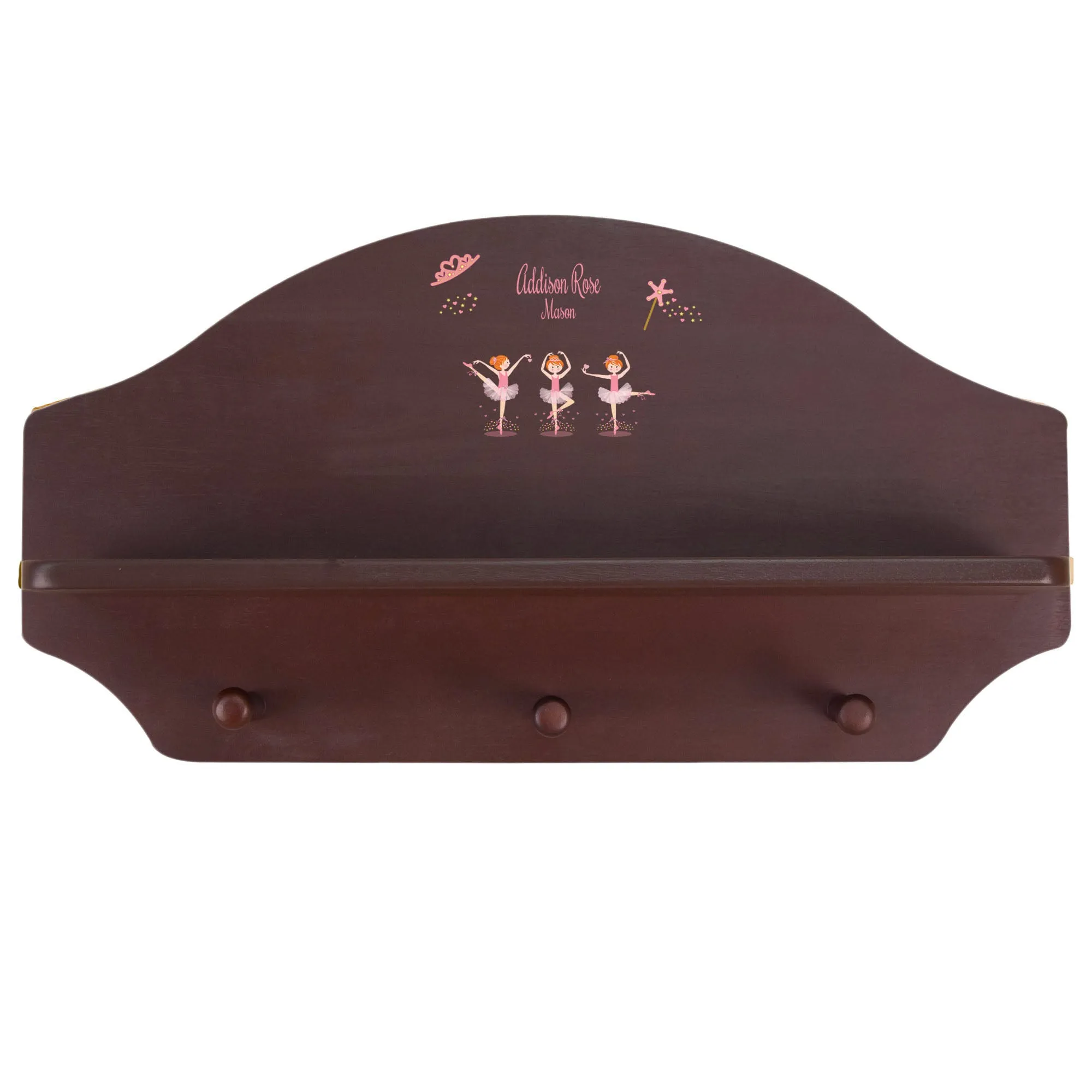 Espresso 3 Peg Wall Shelf - Red Hair Ballerina