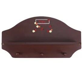 Espresso 3 Peg Wall Shelf - Red Ladybugs