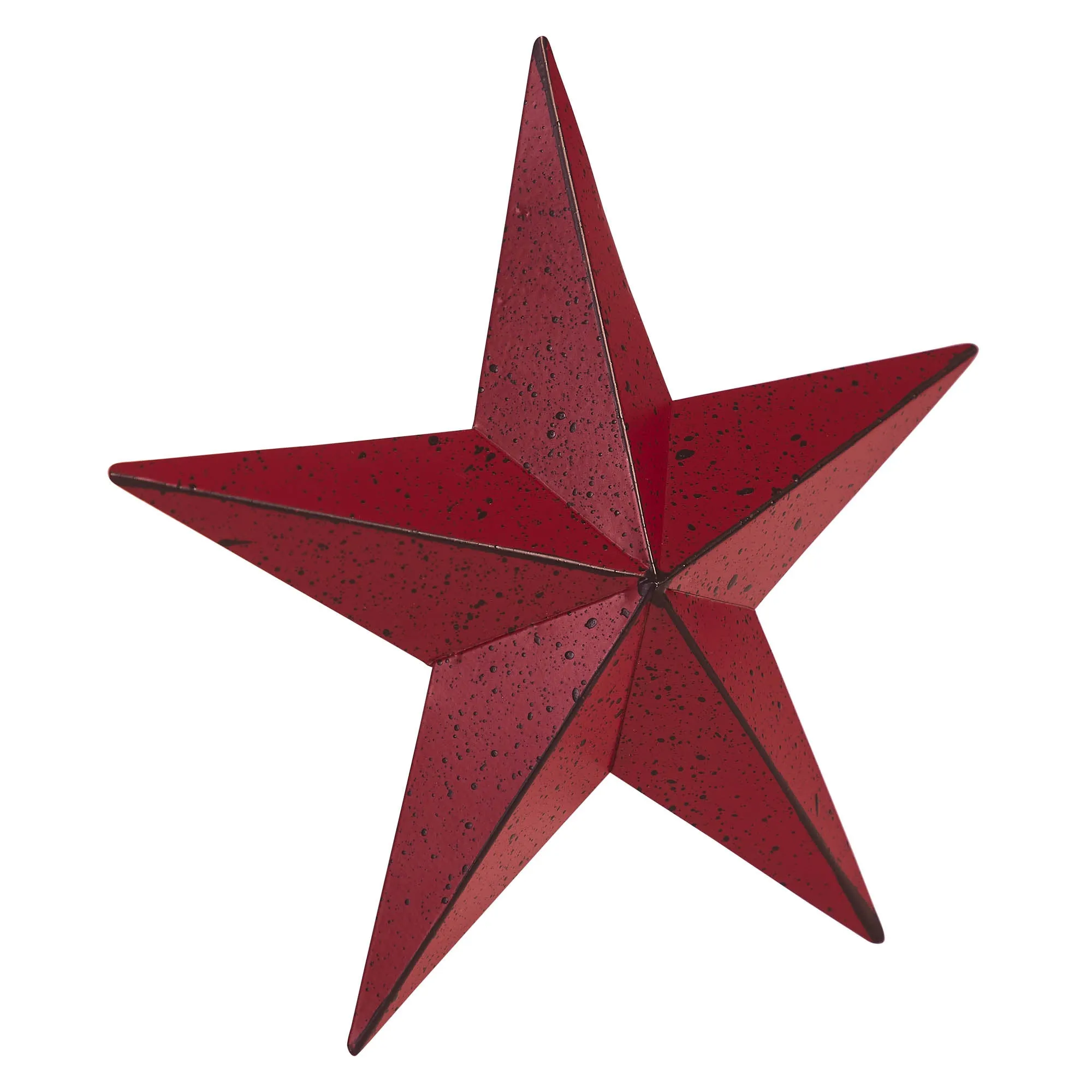 Faceted Metal Star Burgundy Wall Hanging 8x8