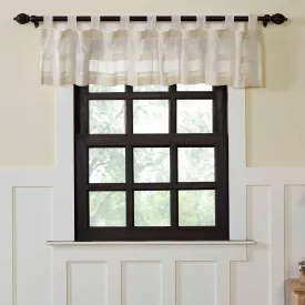 Farmhouse Valance 16x90 Quinn Creme Tab Top Solid Color Creme Window Curtain VHC Brands