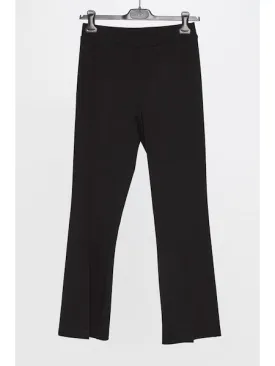 Hache Kick Flare Stretch Trousers in Black