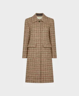 Halstead Check Wool Mohair Blend Coat