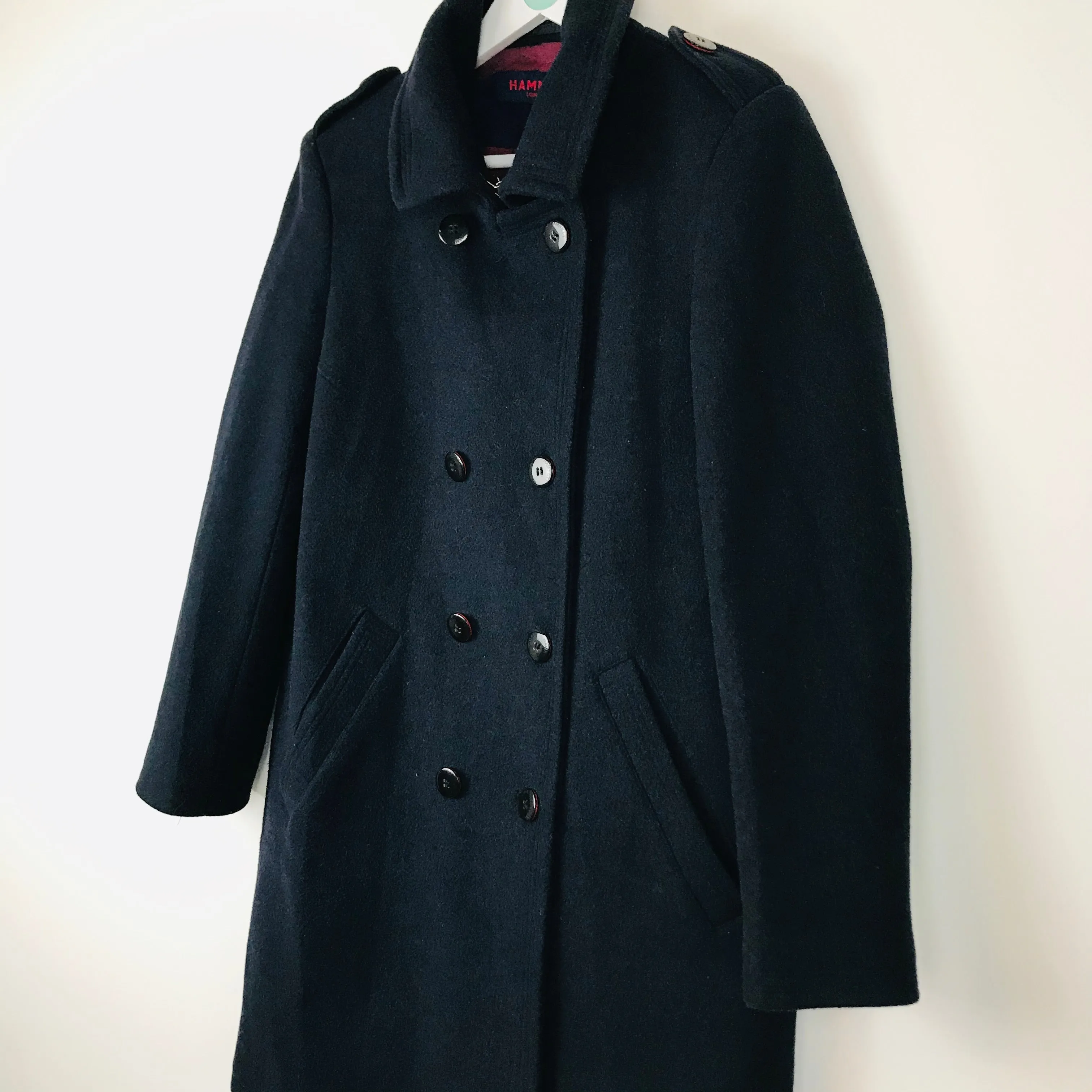 Hamnett Womens Pea Coat | UK 14 | Navy Blue