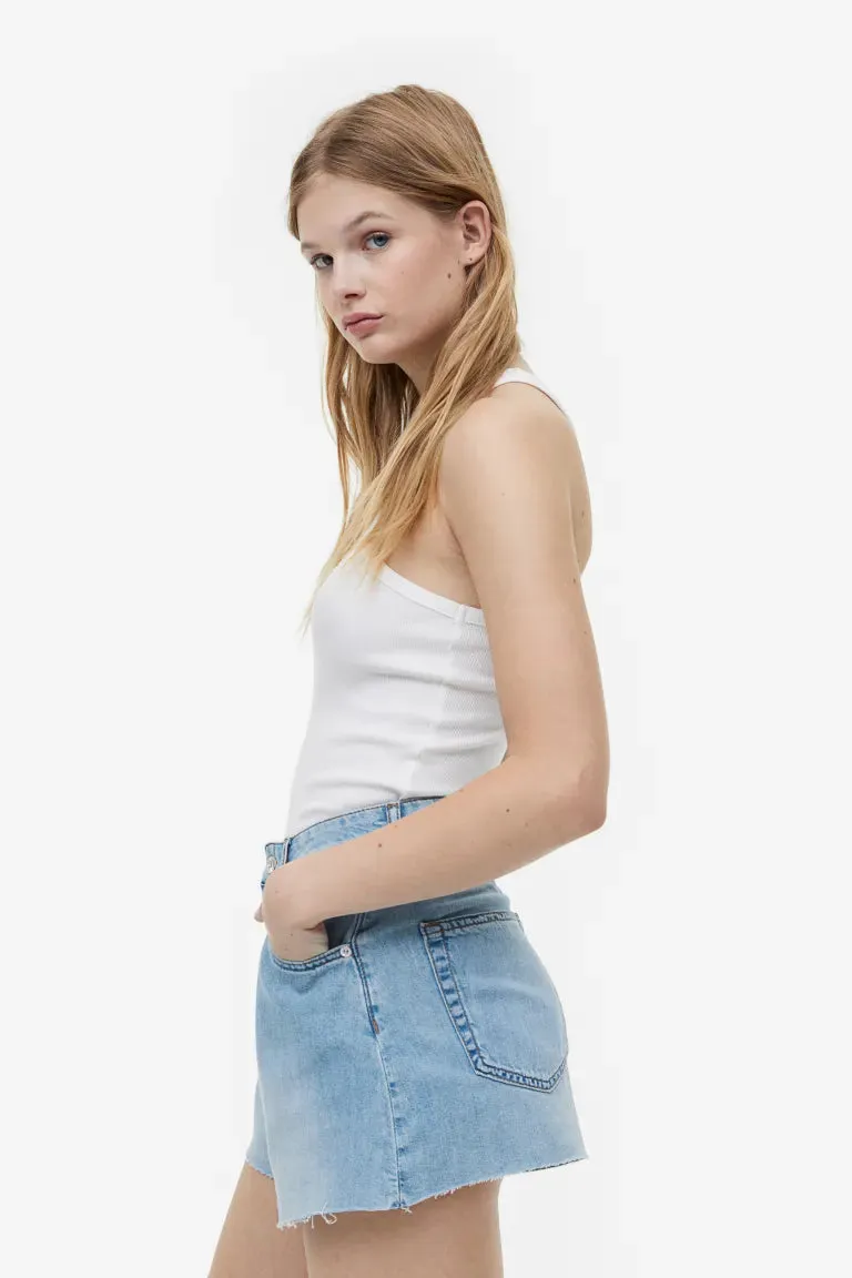 H&M high denim shorts, light blue denim