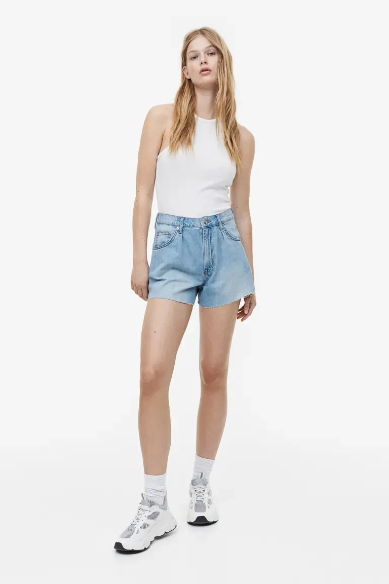 H&M high denim shorts, light blue denim