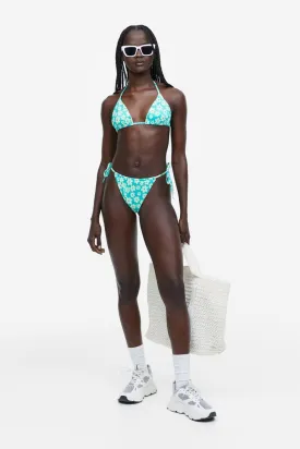 H&M Triangle Bikini Top, Bright Green/Floral