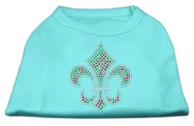 Holiday Fleur de lis Rhinestone Shirts Aqua M (12)