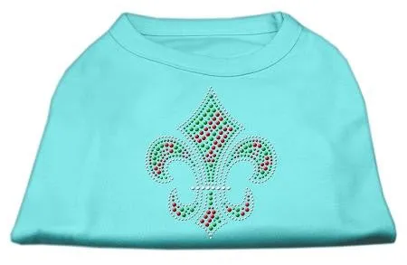 Holiday Fleur de lis Rhinestone Shirts Aqua M (12)