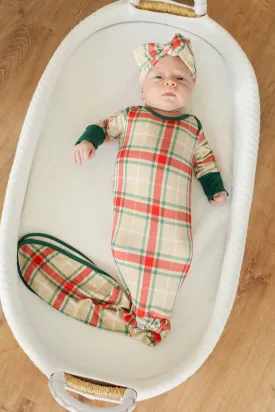 Holiday Plaid Bamboo Knotted Gown