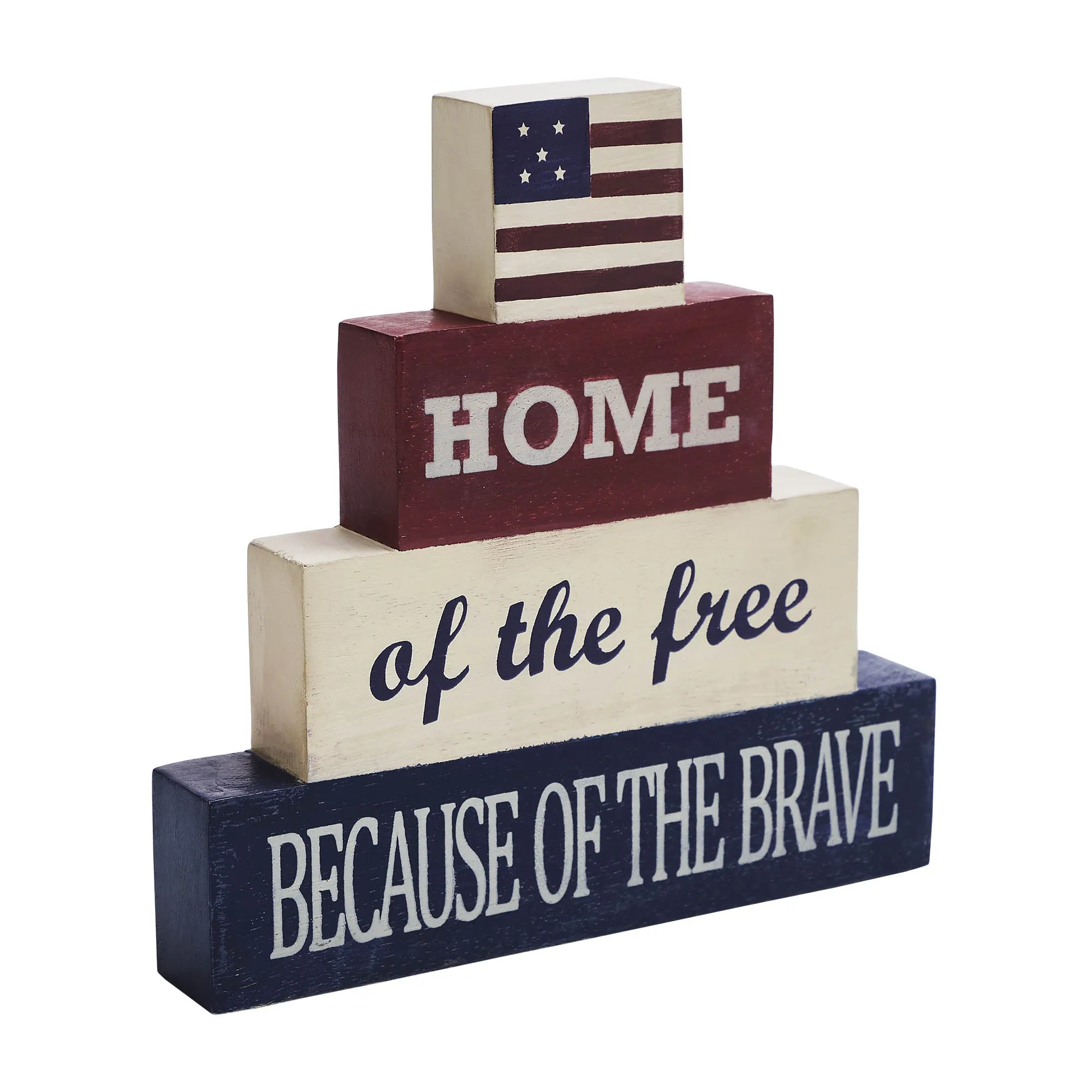 Home Of The Free Wooden Block Stack 8x8x1.25