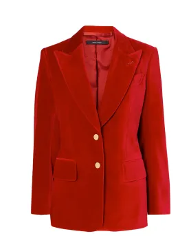 Jungle Red Cotton Velvet Jacket