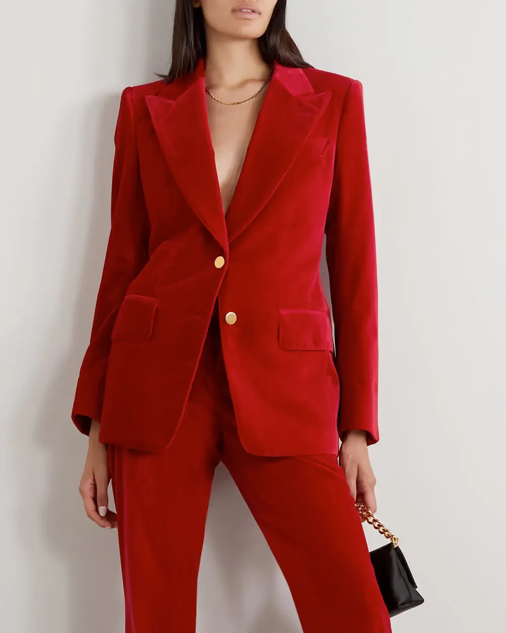 Jungle Red Cotton Velvet Jacket