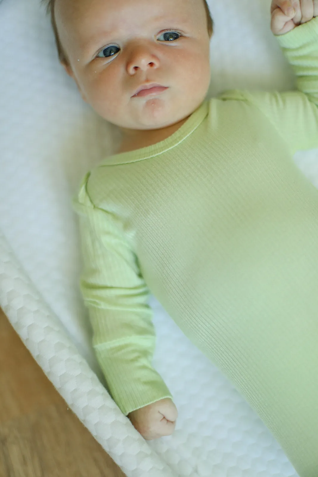 Keylime Ribbed Solid Bamboo Knotted Gown