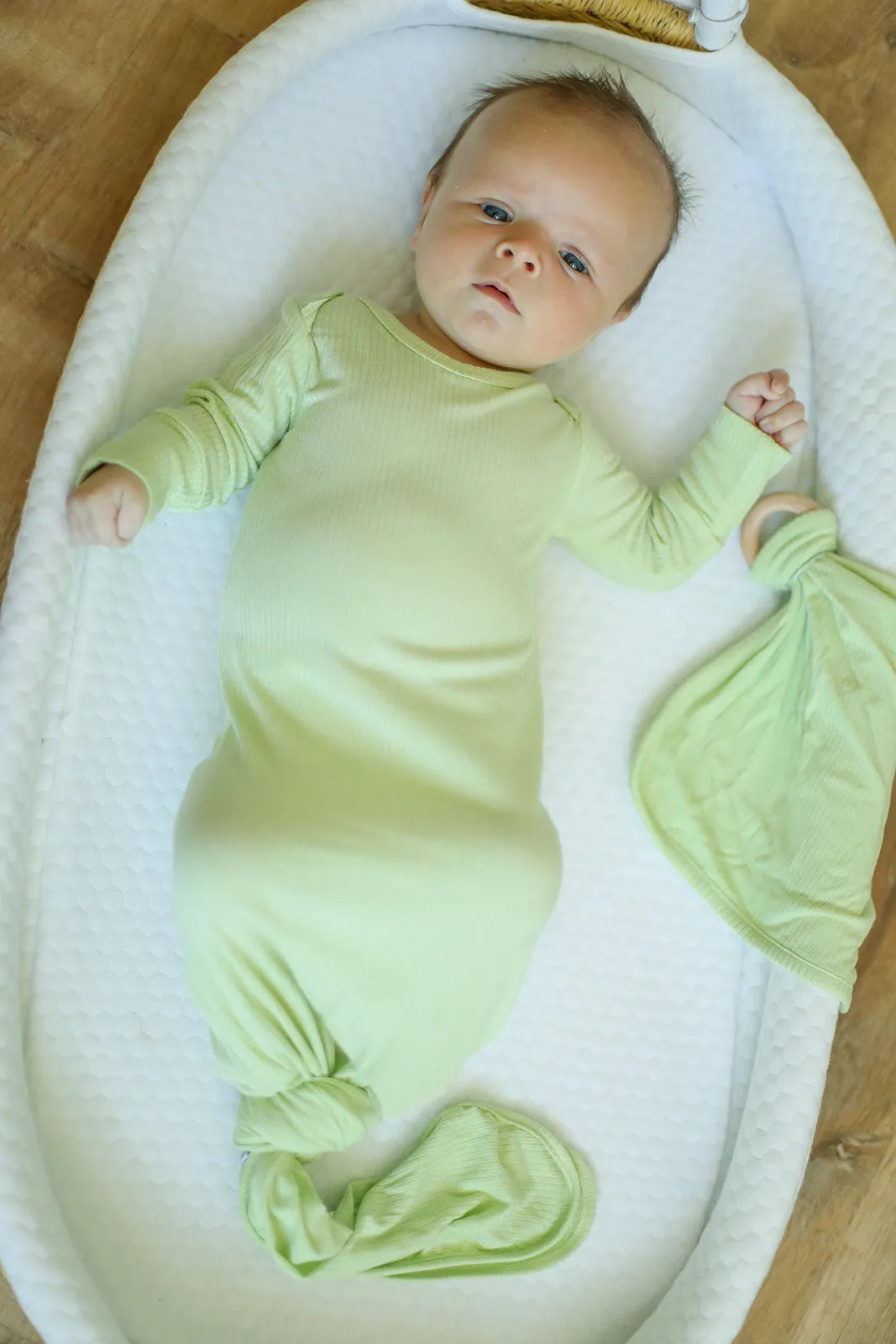 Keylime Ribbed Solid Bamboo Knotted Gown