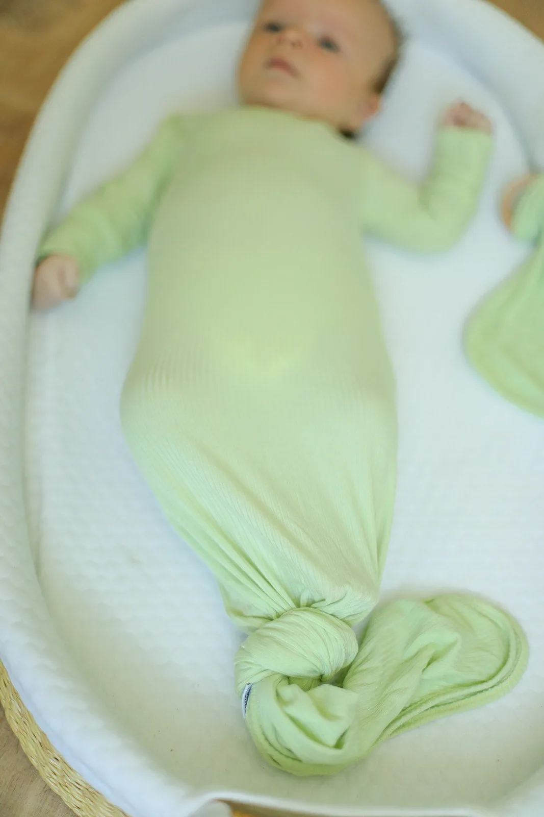 Keylime Ribbed Solid Bamboo Knotted Gown