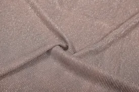 Light Brown Pleated Knit With Glitter Fabric