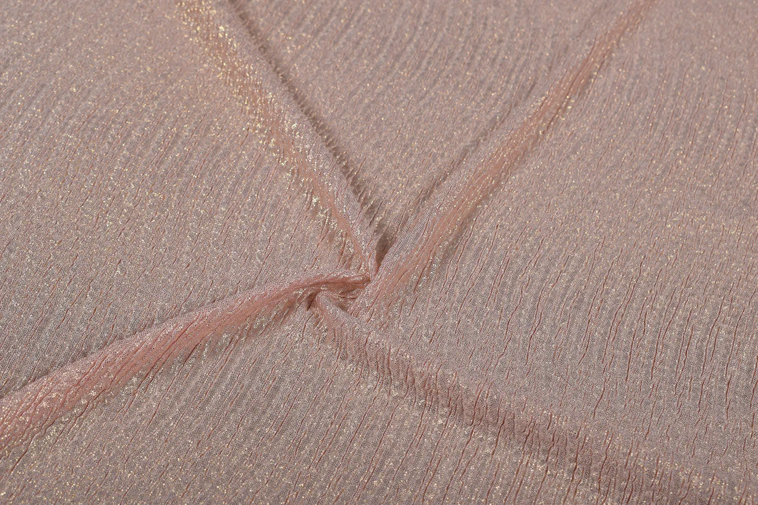 Light Pink Foil Printed Crushed Knit Fabric