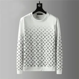 LV Luxury 3D Logo Cotton Sweatshirt- White