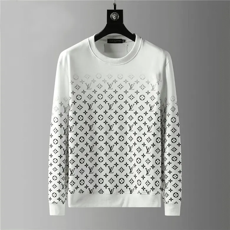 LV Luxury 3D Logo Cotton Sweatshirt- White