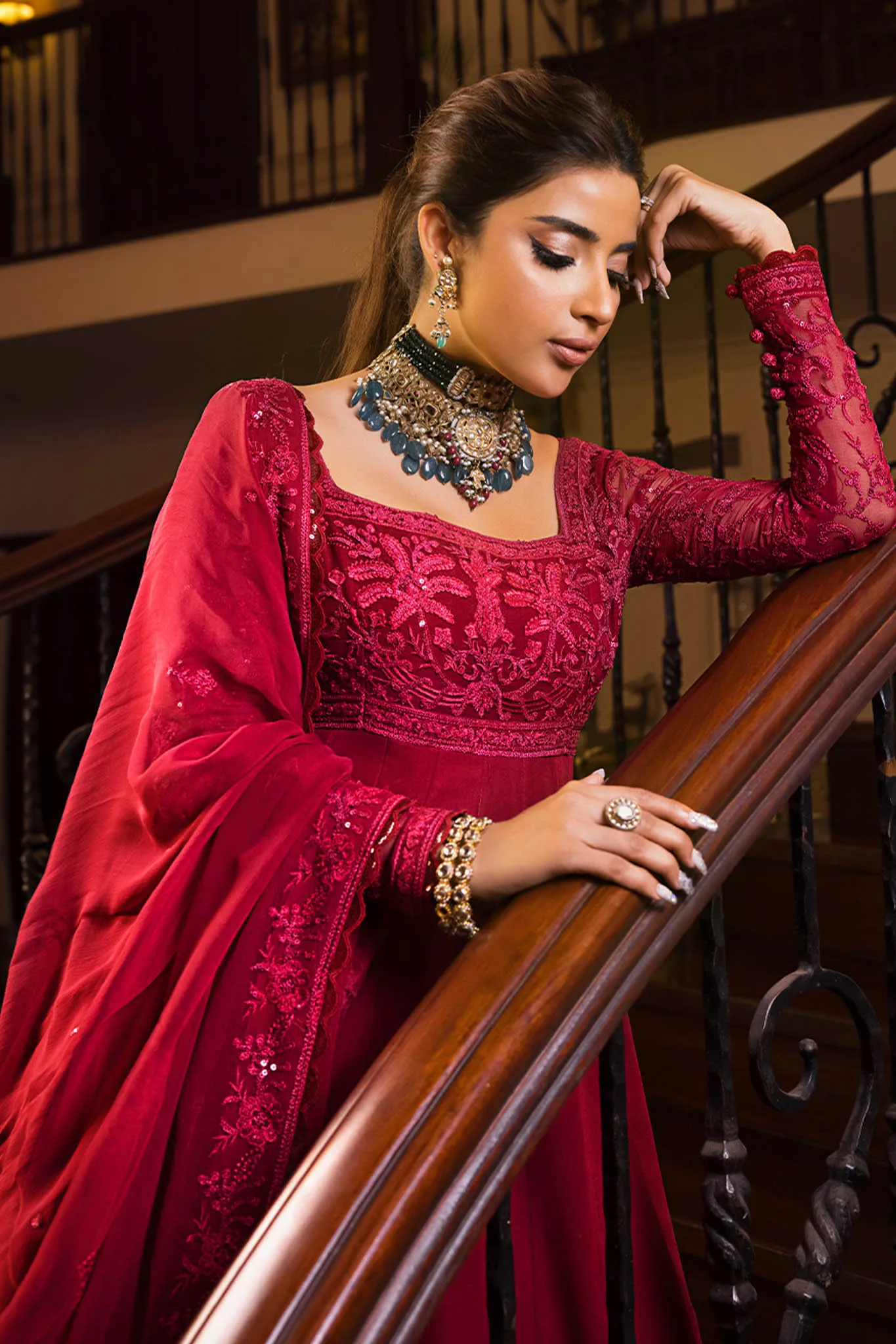 Maahru & Noorie by Asim Jofa Unstitched 3 Piece Festive Collection'2023-AJSM-11