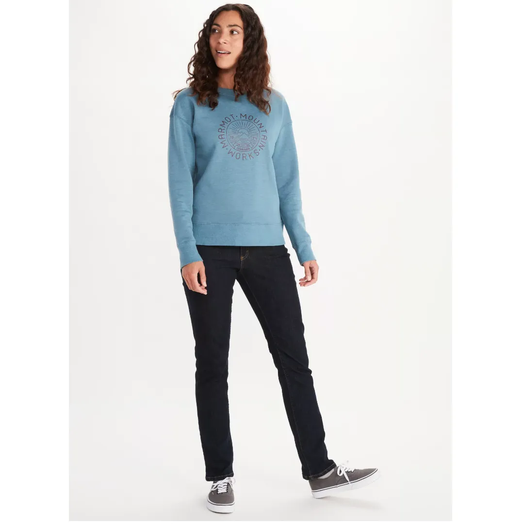 MARMOT WM'S MTN WORKS CN SWEATSHIRT MAGLIA AZZURRO FELPA