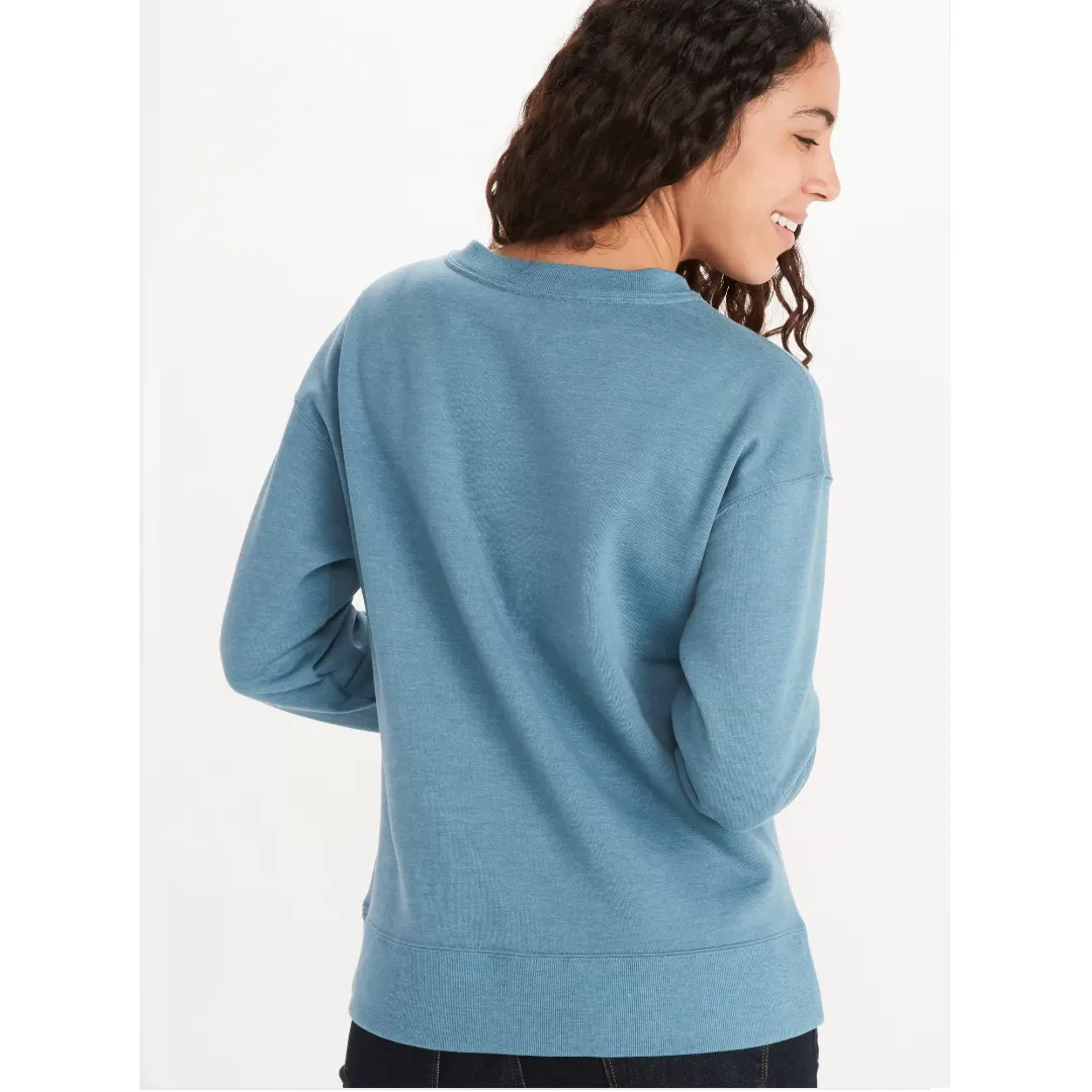 MARMOT WM'S MTN WORKS CN SWEATSHIRT MAGLIA AZZURRO FELPA