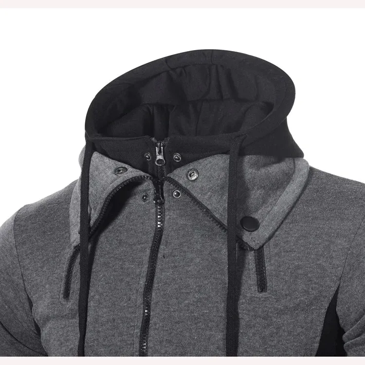 Men High Quality Hoodies Sweatshirts Bomber Sportswear Jacket Tracksuits Coat Double Zipper Scarf Collar Fleece Hoody Outerwear S4253899
