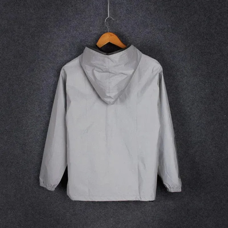 Mens Reflective Jacket - Reflective Waterproof Windbreaker for Dance, Hip Hop, and Outdoor Activities