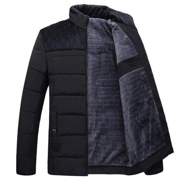 Men's Solid Color Casual Warm Windproof Jacket