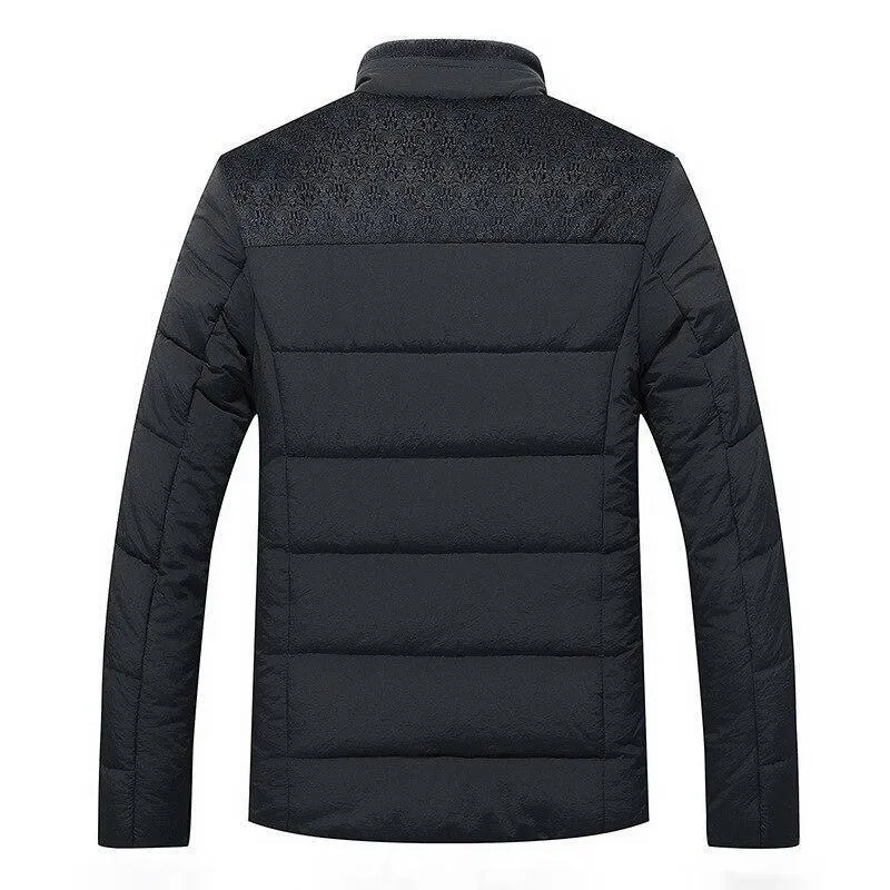 Men's Solid Color Casual Warm Windproof Jacket