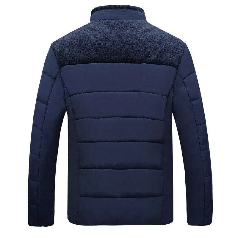 Men's Solid Color Casual Warm Windproof Jacket