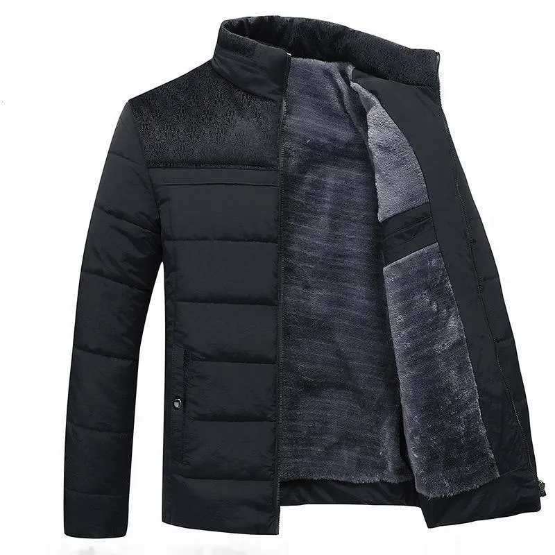 Men's Solid Color Casual Warm Windproof Jacket