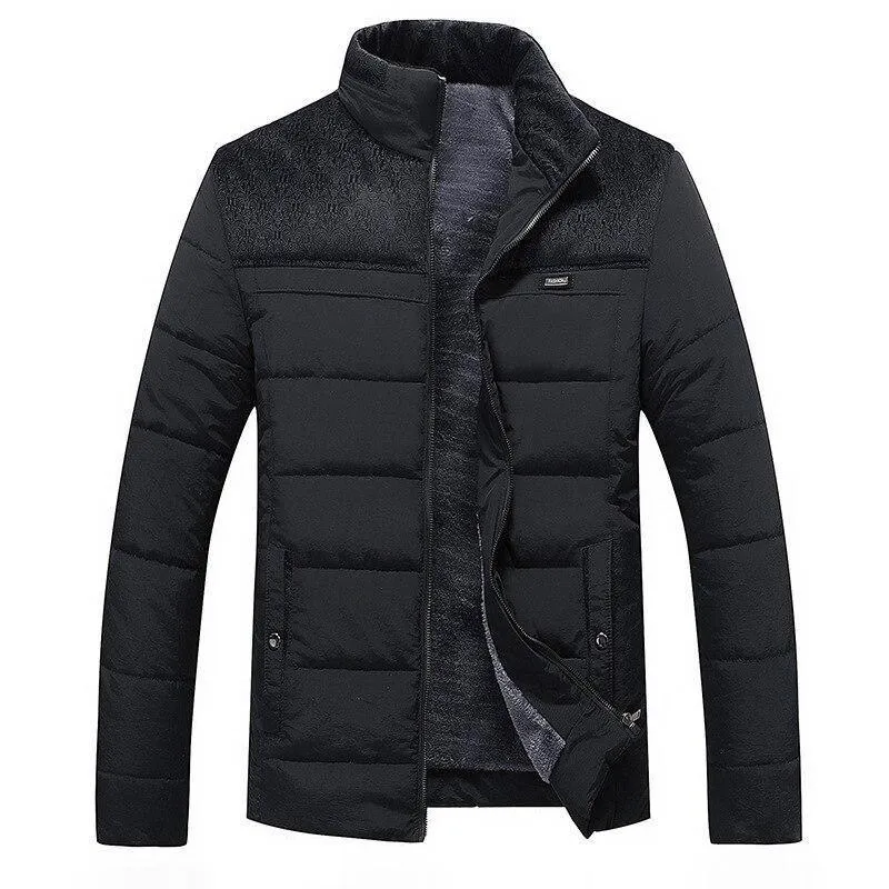 Men's Solid Color Casual Warm Windproof Jacket