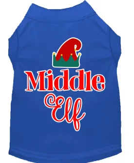 Middle Elf Screen Print Dog Shirt Blue Xxl