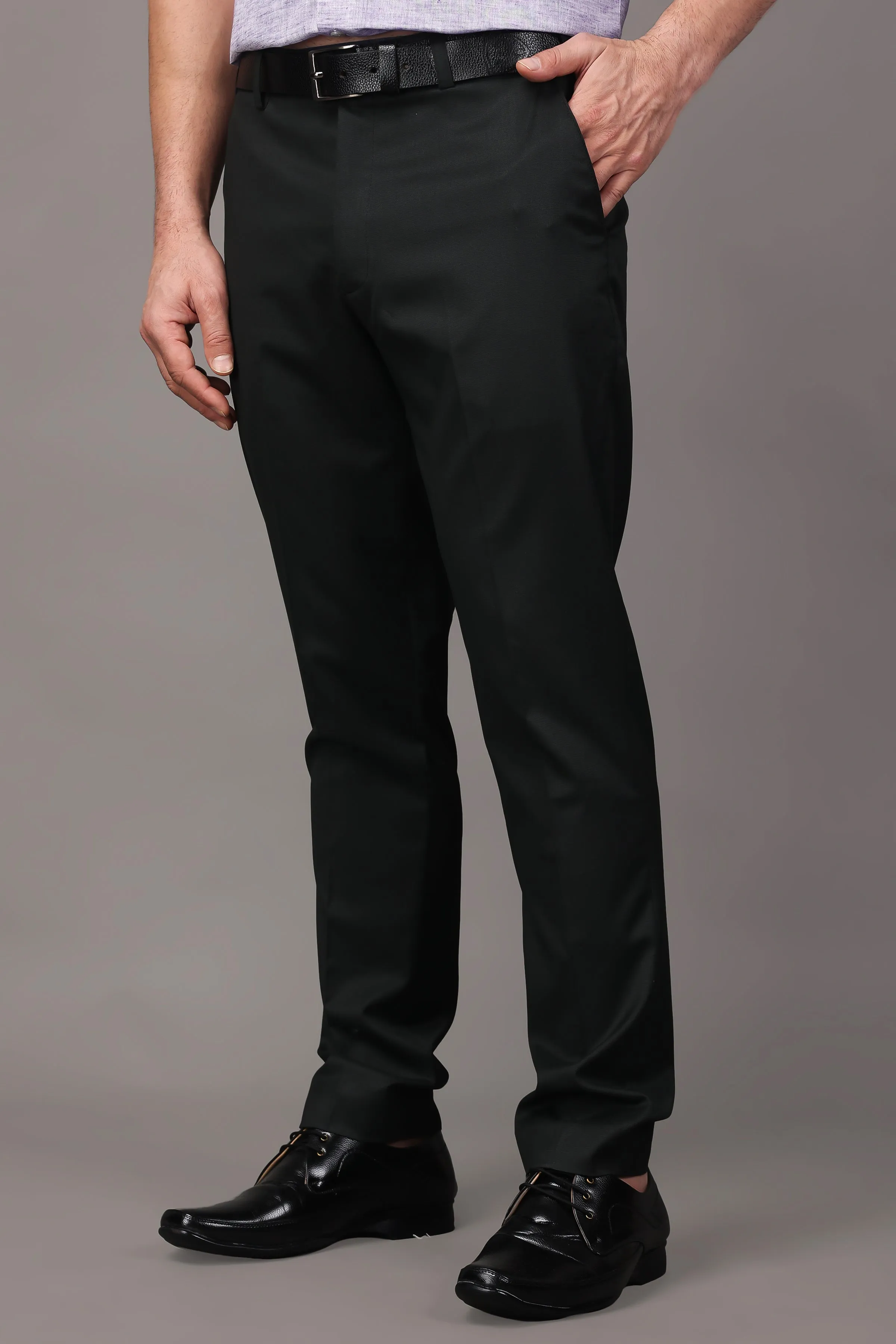 Midnight Black Stretch Trousers
