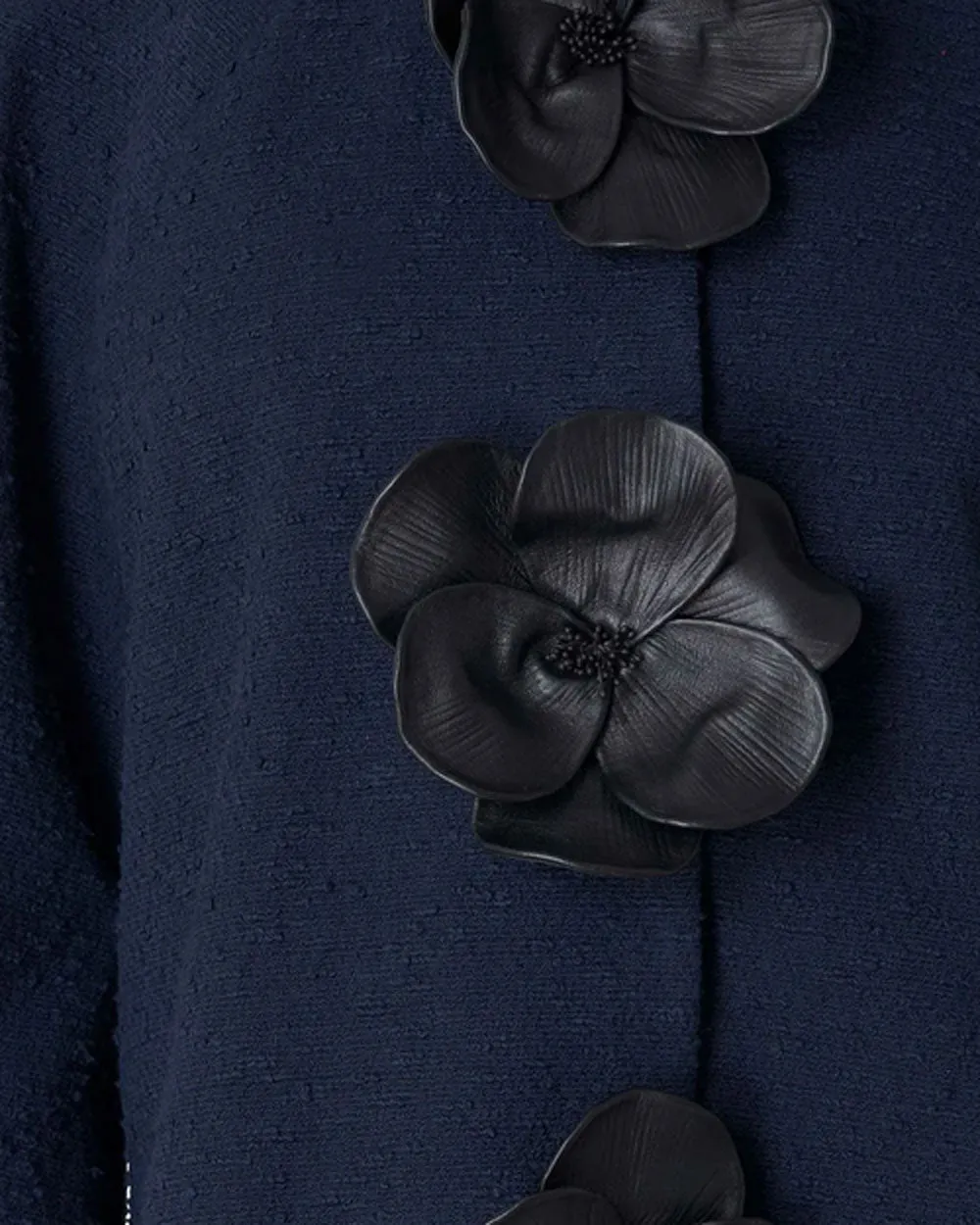 Midnight Boucle Floral A line Coat